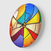 万華鏡のように千変万化するパターン時間" – ステン鮮やかドガラスの壁 ラージ壁時計 (傾斜)