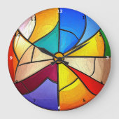 万華鏡のように千変万化するパターン時間" – ステン鮮やかドガラスの壁 ラージ壁時計 (正面)