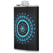 万華鏡のように千変万化するパターン曼荼羅（黒背景） フラスク (左)