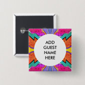 万華鏡のように千変万化するパターン水彩 缶バッジ (正面&裏面)