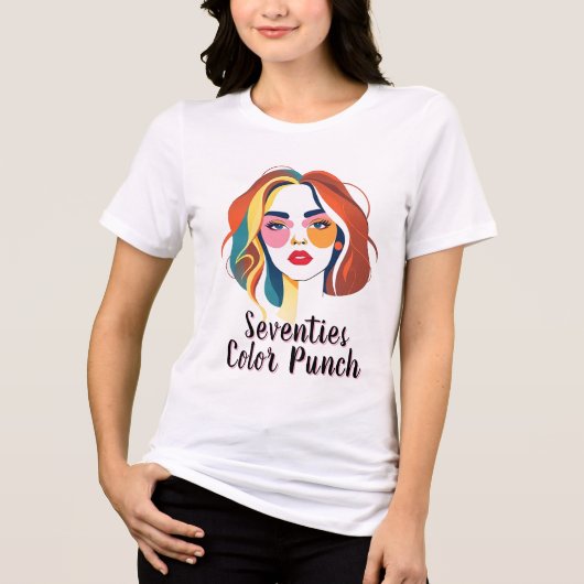 万華鏡のように千変万化するパターン波:角柱状ポートレート芸術 トライブレンドTシャツ (正面)