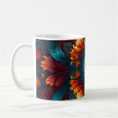 万華鏡のように千変万化するパターン火花開花 コーヒーマグカップ (左)