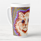 万華鏡のように千変万化するパターン猫 カフェラテマグ (左アングル)