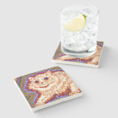 万華鏡のように千変万化するパターン猫 ストーンコースター (横)