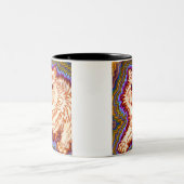 万華鏡のように千変万化するパターン猫 ツートーンマグカップ (中央)