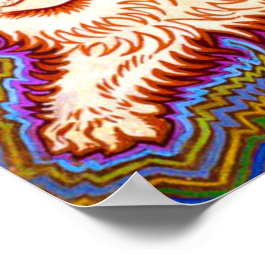 万華鏡のように千変万化するパターン猫 ポスター (角)