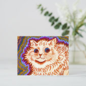 万華鏡のように千変万化するパターン猫 ポストカード (スタンド正面)