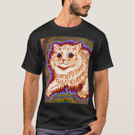 万華鏡のように千変万化するパターン猫 Tシャツ (正面)