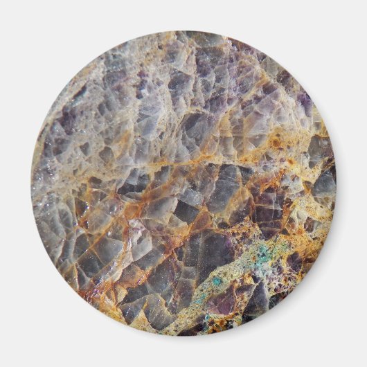 万華鏡のように千変万化するパターン瑪瑙の石模様 マグネット (正面)