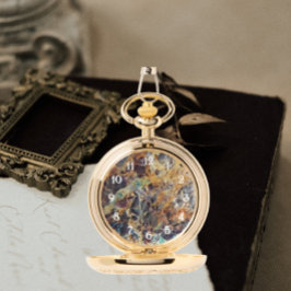 万華鏡のように千変万化するパターン瑪瑙の石模様 腕時計