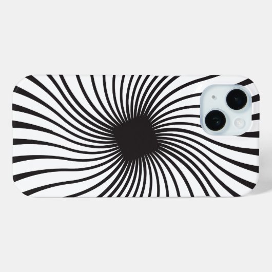 万華鏡のように千変万化するパターン白黒デザイン Case-Mate iPhoneケース (裏面 (横))