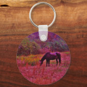 万華鏡のように千変万化するパターン色田の馬 キーホルダー (正面)