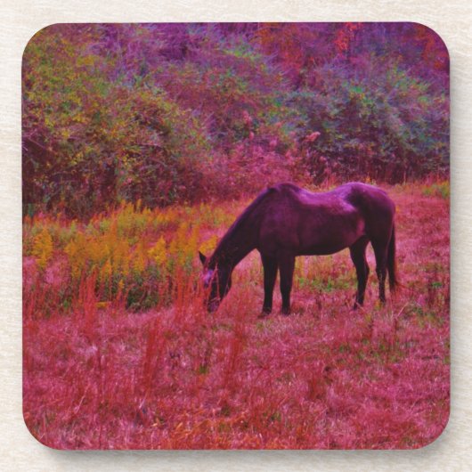 万華鏡のように千変万化するパターン色田の馬 コースター (正面)