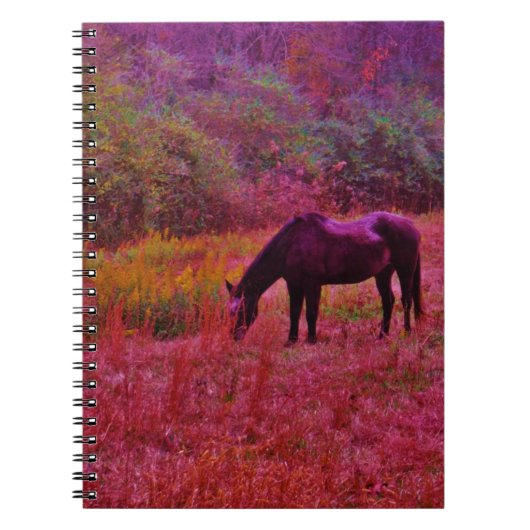万華鏡のように千変万化するパターン色田の馬 ノートブック (正面)