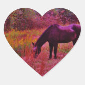 万華鏡のように千変万化するパターン色田の馬 ハートシール (正面)