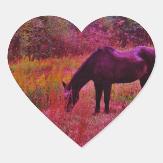 万華鏡のように千変万化するパターン色田の馬 ハートシール (正面)