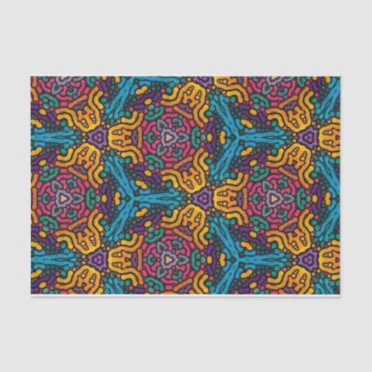 万華鏡のように千変万化するパターン花ティッシュペーパー 薄葉紙 (正面)