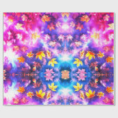 万華鏡のように千変万化するパターン花柄ギフトラッピング紙- ラッピングペーパー (フラット)