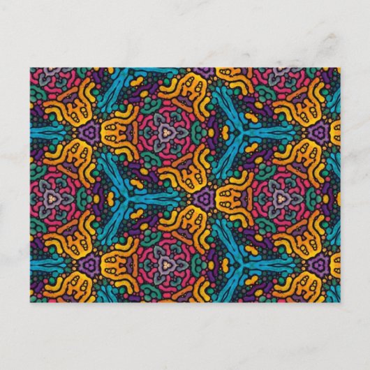 万華鏡のように千変万化するパターン花葉書 ポストカード (正面)