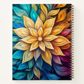 万華鏡のように千変万化するパターン花 ノートブック (裏面)