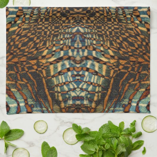 万華鏡のように千変万化するパターン虎の毛皮のパターン キッチンタオル (折り畳み)