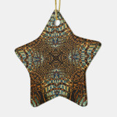 万華鏡のように千変万化するパターン虎の毛皮のパターン セラミックオーナメント (左)