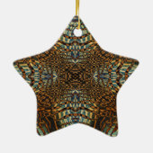 万華鏡のように千変万化するパターン虎の毛皮のパターン セラミックオーナメント (裏面)