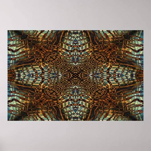 万華鏡のように千変万化するパターン虎の毛皮のパターン ポスター (正面)