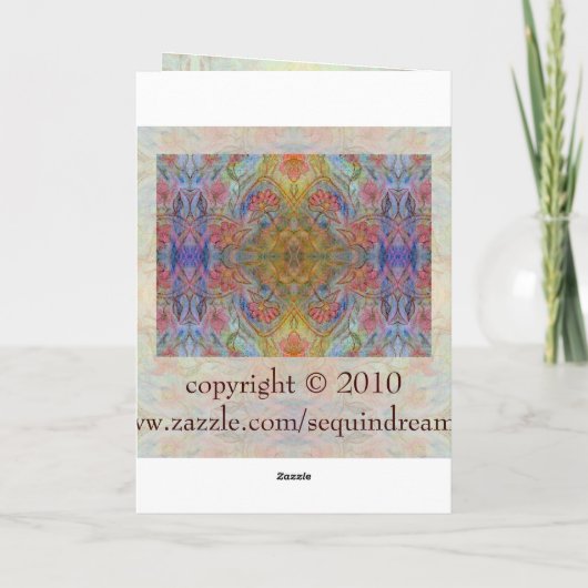 万華鏡のように千変万化するパターン誕生日カード カード (裏面)