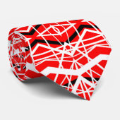 万華鏡のように千変万化するパターン赤の白のランダムストライプ ネクタイ (ロール)