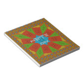 万華鏡のように千変万化するパターン開花鮮やかAアフリカプリント色 ノートパッド (アングル)