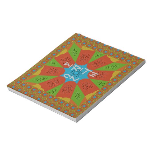 万華鏡のように千変万化するパターン開花鮮やかAアフリカプリント色 ノートパッド (回転)