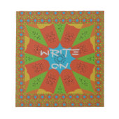 万華鏡のように千変万化するパターン開花鮮やかAアフリカプリント色 ノートパッド (正面)