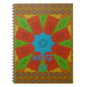 万華鏡のように千変万化するパターン開花鮮やかAアフリカプリント色 ノートブック (正面)