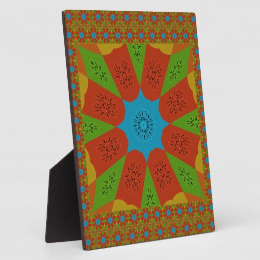 万華鏡のように千変万化するパターン開花鮮やかAアフリカプリント色 フォトプラーク (側面)