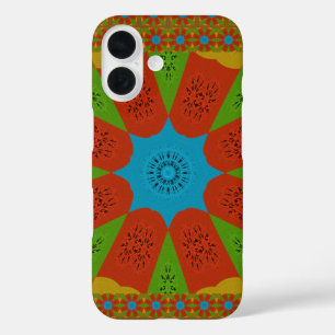 万華鏡のように千変万化するパターン開花鮮やかAアフリカプリント色 iPhone 16ケース