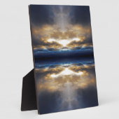 万華鏡のように千変万化するパターン雲日没 フォトプラーク (側面)