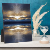 万華鏡のように千変万化するパターン雲日没 フォトプラーク (側面)