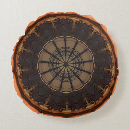 万華鏡のように千変万化するパターン1 ラウンドクッション (正面)