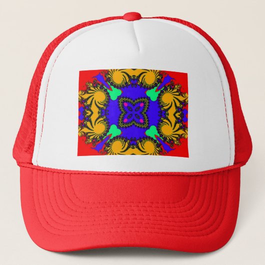 万華鏡のように千変万化するパターン キャップ (正面)