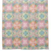 万華鏡のように千変万化するパターン シャワーカーテン (正面)