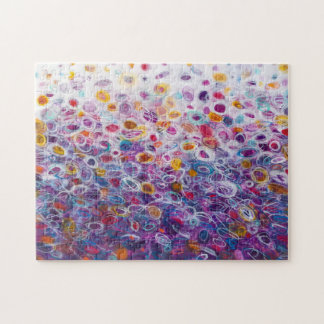 万華鏡のように千変万化するパターン – パープル抽象芸術絵画サークル ジグソーパズル