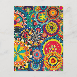 万華鏡のように千変万化するパターン ポストカード