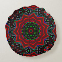 万華鏡のように千変万化するパターン（円形、緑、赤）