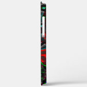 万華鏡のように千変万化するパターン（円形、緑、赤） Case-Mate iPhoneケース (裏面 / 左)