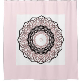 万華鏡のように千変万化するパターン、曼荼羅 シャワーカーテン
