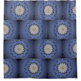 万華鏡のように千変万化するパターン《植物》スイレン シャワーカーテン