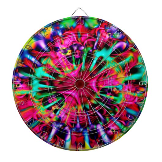 万華鏡のように千変万化するパターン(骨)突起フラクタルアート – I ダーツボード (正面)