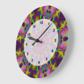 万華鏡のように千変万化するパターン(骨)突起フラクタルアート – II ラージ壁時計 (傾斜)