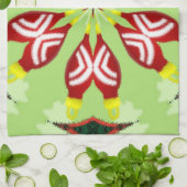 万華鏡のように千変万化するパターン'K1 SQ' キッチンタオル (折り畳み)